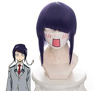 Parrucca Cosplay Boku No Hero Academia Kyoka Jiro 35 cm Capelli sintetici corti e lisci per donna Parrucca da festa in costume anime viola