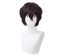Parrucca Cosplay Bungo Stray Dogs Dazai Osamu Parrucca,Short Anime Parrucca,con Rete per Parrucca Gratuita,Halloween Costume Cosplay,per Festa Carnevale Natale(Color:Marrone)