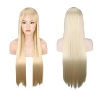 Parrucca Cosplay Colore Anime Parrucca Europea E Americana Copricapo Capelli Lunghi Capelli Lisci 80 Cm