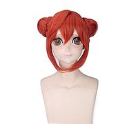 Parrucca cosplay corta RTGFS GINTAMA Kagura arancione rosso con parrucche sintetiche resistenti al calore chignon per le donne Costumi di Halloween PL-093