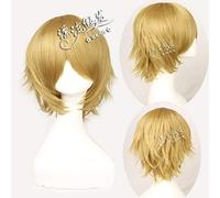 Parrucca cosplay Danganronpa Togami Byakuya Anime Dangan Ronpa cosplay giallo corto Capelli sintetici Parrucche universali + Parrucca Cap DanganRonpa parrucca FQ001A-3