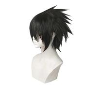 Parrucca Cosplay Death Note L Lawliet Parrucca,Short Black Parrucca,con Rete per Parrucca Gratuita,Halloween Costume Cosplay,per Festa Carnevale Natale