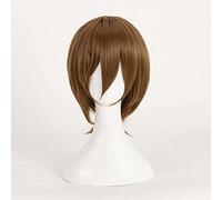 Parrucca Cosplay Death Note Light Yagami Parrucca,Short Brown Parrucca,Con rete per parrucca gratuita,Halloween Costume Cosplay,Per Festa Carnevale Natale