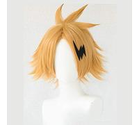Parrucca Cosplay Di Alta Qualità Boku No Hero Academia Kaminari Denki My Hero Academia Parrucche Sintetiche Per Capelli Corti Resistenti Al Calore + Cappuccio Per Parrucca