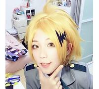 Parrucca Cosplay Di Alta Qualità Boku No Hero Academia Kaminari Denki My Hero Academy Parrucche Sintetiche Resistenti Al Calore Per Capelli + Berretto Parrucca