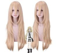 Parrucca cosplay di Angels of Death Ray Rachel Gardner per donna Parrucca per capelli sintetici lunghi 80 cm Bionda Parrucca per festa in costume anime