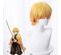 Parrucca cosplay di Anime Blade of Demon Agatsuma Zenitsu Parrucche Cosplay Capelli sintetici resistenti al calore Festa di Halloween Kimetsu no Yaiba