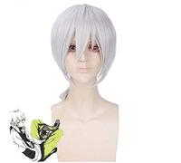 Parrucca cosplay di Anime Kagerou Project MekakuCity Act UOMINI Capelli sintetici bianchi argento Konoha haruka Parrucche Cosplay + parrucca Cap Parrucca Progetto MekakuCity A PL-304