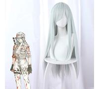 Parrucca cosplay di cellule bianche al lavoro per globuli bianchi Parrucca per capelli resistente al calore ciano lungo rettilineo Leucociti/Hakkekkyuu 468F