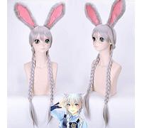 Parrucca cosplay di coniglio Judy Hopps adulto lunga treccia capelli sintetici festa di Natale Cartoon Bunny Judy Cosplay parrucche d'argento donne parrucca e copricapo taglia unica