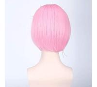 Parrucca cosplay di GHK Rem Ram Anime Blu capelli rosa Re: La vita in un mondo diverso da zero Parrucca sintetica di Halloween Parrucche corte per donna Solo parrucca rosa