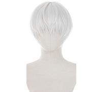 Parrucca cosplay di gioco Sariel Cosplay Parrucche corte bianche parrucche lisce con parrucca per feste di Halloween