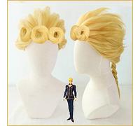 Parrucca cosplay di GiovanJo Bizzarra avventura di Giovanna Giorno per parrucca da festa in costume da anime Parrucca sintetica intrecciata da 50 cm Oro Giorno Giovanna