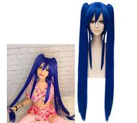 Parrucca Cosplay di Halloween Anime Fairy Tail Wendy Marvell Parrucca lunga dritta blu capelli sintetici Gioco di ruolo A1016SW1134
