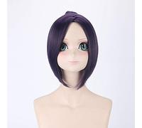Parrucca Cosplay di Hitman Reborn Corta Viola Sintetico Blu scuro Capelli sintetici Kuromu Dokuro Anime Parrucche per feste in costume di Halloween + Cappuccio parrucca gratuito PL-064-2