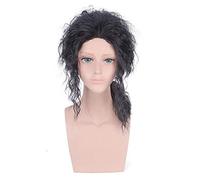 Parrucca Cosplay di Michael Jackson Lunghi capelli neri ricci in fibra ad alta temperatura Mj Costume Parrucche da gioco Taglia unica Michael Jackson