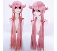 Parrucca cosplay di The Future Diary Yuno Gasai 100 cm parrucca cosplay lunga rosa dritta anime Mirai Nikki Parrucche sintetiche per capelli e parrucca Parrucca taglia unica Mirai Nikki