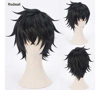 Parrucca cosplay di The Rising of the Shield Hero Naofumi Iwatani Tate no Yuusha no Nariagari Halloween Anime Capelli corti sintetici neri
