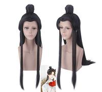 Parrucca cosplay di Tian Guan Ci Fu Xie Lian Hua cheng con panino Halloween prete taoista capelli sintetici fata Immortale parrucche lunghe nere taglia unica parrucca xie lian 529