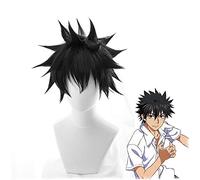 Parrucca cosplay di Toaru Majutsu No Index Kamijou Touma Parrucca anime giapponese diritta corta da 30 cm per parrucca sintetica per feste di Halloween Kamijou Touma nera