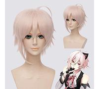 Parrucca cosplay diritta corta Idolish7 KUJO TENN 30cm Parrucca sintetica per capelli unisex in costume da festa in costume rosa per la festa di Natale