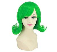 Parrucca cosplay disgustata Ktip Up Inside Out Parrucca corta verde riccia frangia capelli sintetici Halloween Anime Parrucche KUKS022