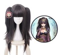 Parrucca Cosplay Emblem Heroes Salia Sallya Colore misto Coda di cavallo Bangs Parrucca Cosplay Halloween Tharja Giochi di ruolo Parrucca Cosplay Lolita Maid