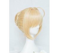 Parrucca Cosplay Fate/Zero Fate Zero Saber Altria parrucca bionda Updo corta