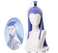 Parrucca cosplay film Nezha Nuzar Nalakuvara Lungo rettilineo viola resistente al calore Capelli sintetici Costume Giochi di ruolo Parrucche + Cappellino parrucca