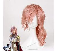 Parrucca Cosplay Final Fantasy Ff13 Eclair Farron Lightning Parrucche rosa per capelli ricci in fibra ad alta temperatura per Halloween Party + Parrucca Cap