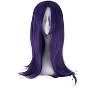 Parrucca cosplay for capelli lunghe parrucca a strati a strati dritti naturale scuro a strati medi con scoppi ritocca il viso sintetico resistenza di calore resistenza a fibra piena parrucca parrucca