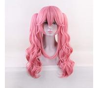 Parrucca Cosplay GHK Fate/Grand Order Servant Tamamo no Mae Anime Capelli Halloween Costume Parrucche rosa Parrucche con clip su coda di cavallo Rosa A129