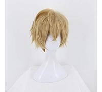 Parrucca Cosplay GHK FGO Fate/Grand Order Bionda corta Uomo Capelli sintetici Costume di Halloween Gawain Gioca parrucche per la festa