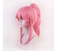 Parrucca Cosplay GHK FGO Fate/Grand Order Servant Anime Tamamo no Mae Capelli sintetici Costume di Halloween Parrucche rosa con clip su coda di cavallo