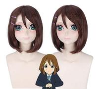 Parrucca Cosplay GHK KON Hirasawa Yui Marrone Parrucche corte Bob Per donne Capelli sintetici resistenti al calore Anime 14 pollici