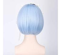 Parrucca Cosplay GHK Rem Ram Anime Blu Capelli rosa Re: La vita in un mondo diverso da zero Parrucca sintetica per Halloween con parrucche corte Solo per donna