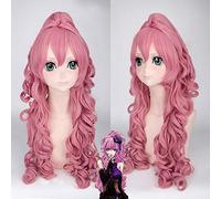 Parrucca Cosplay GHK Vocaloid RUKA Anime Capelli sintetici rosa con artiglio riccio Coda di cavallo Costume da Halloween Parrucche Resistenti al calore