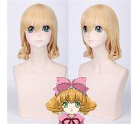 Parrucca Cosplay Hinaichigo da 12 pollici bionda media Lolita con frangia resistente al calore Rozen Maiden Hinaichigo parrucche parrucca femminile di Halloween