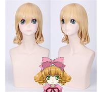 Parrucca Cosplay Hinaichigo da 12 pollici bionda media Lolita con frangia resistente al calore Rozen Maiden Hinaichigo parrucche parrucca femminile di Halloween