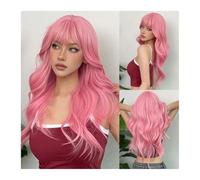 Parrucca cosplay in capelli sintetici con frangia per donne bianche, Afro-Lolita, onda d'acqua, Halloween, resistente al calore