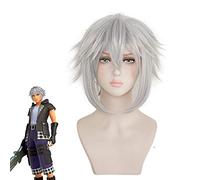 Parrucca Cosplay Kingdom Hearts 3 Riku Iron- Grey Resistente al calore Capelli sintetici Perucas Costume Giochi di ruolo Parrucche KUMZ3452