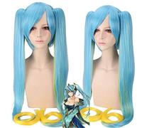 Parrucca Cosplay LOL Parrucca DJ Sona Buvelle Parrucca Maven of the Strings Costume Puntelli Costumi Accessori per Donna Capelli lunghi blu