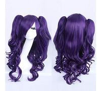Parrucca cosplay Long Body Wave Lolita Parrucca universale spessa marrone Rosa Bionda viola blu Capelli sintetici multicolore con 2 parrucche coda di cavallo Parrucca lolita PARRUCCA 04