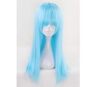 Parrucca cosplay lunga Aotu World Sky Blue con frangia Parrucche Anlijie/limone Capelli sintetici Halloween Costume per donna KUMZ3713 B