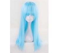 Parrucca cosplay lunga Aotu World Sky Blue con frangia Parrucche Anlijie/limone Capelli sintetici Halloween Costume per donna KUMZ3713 B