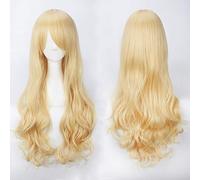 Parrucca cosplay lunga dorata ondulata lunga 80 cm Costume Party Women Halloween 80cm parrucche sintetiche dorate ricci per capelli Parrucca ondulata lunga comune K027-2
