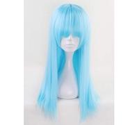 Parrucca cosplay lunga GHK Aotu World Sky Blue con frangia 60 cm 65 cm limone capelli sintetici dritti parrucche da festa in costume di Halloween per le donne azzurro