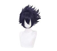 Parrucca Cosplay My Hero Academia Tamaki Amajiki Parrucca,Short Dark Blue Parrucca,con Rete per Parrucca Gratuita,Halloween Costume Cosplay,per Festa Carnevale Natale