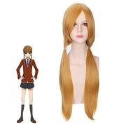 Parrucca Cosplay My Little Monster Bionda dorata Capelli lisci lunghi Capelli sintetici Coda di cavallo Mizutani Shizuku Parrucche da donna con frangia