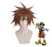 Parrucca cosplay MZ-1316 di Kingdom Hearts III Sora Brown parrucca corta per uomo Costume Cosplay resistente al calore per capelli sintetici